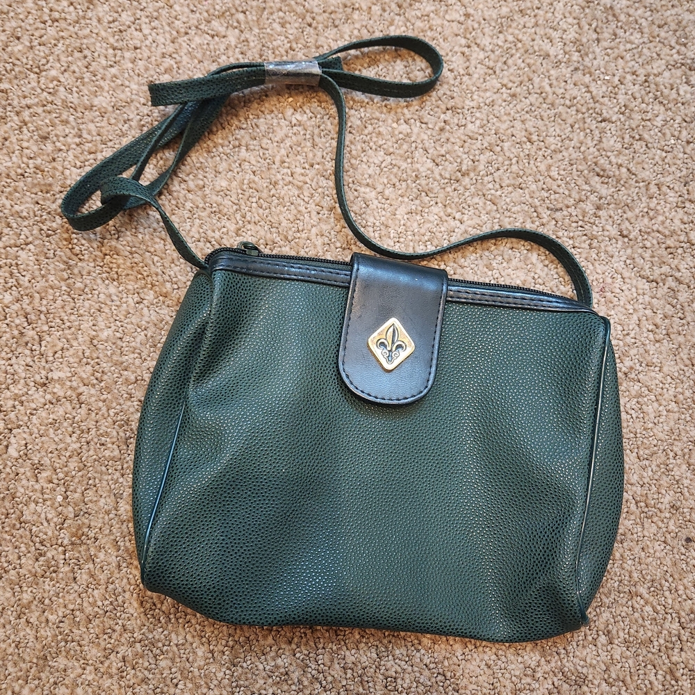 Vintage Rare Sara St. James dark green crossbody bag purse